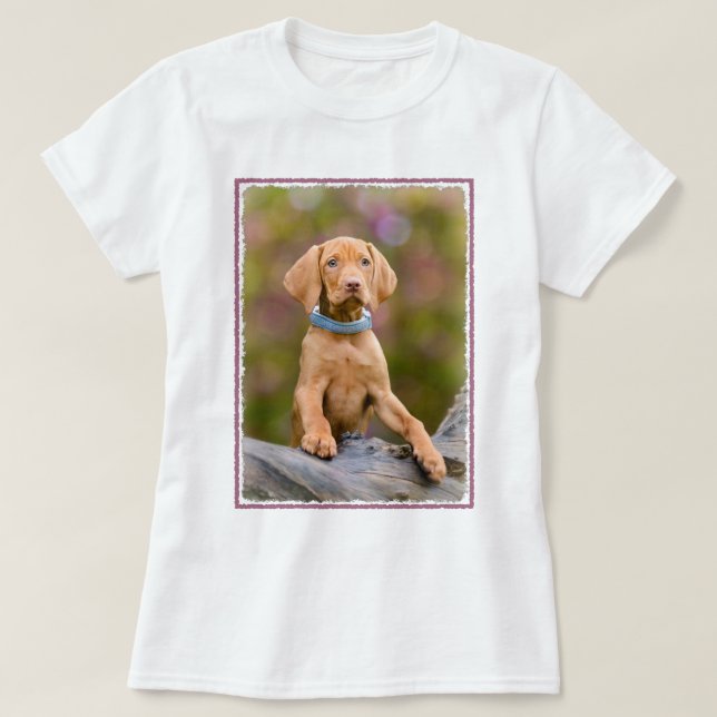Cute puppyeyed Hungary Vizsla Hund Puppy Photo - T Shirt (Design framsida)