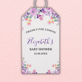 Cute Purple and Pink Spring Flowers Presentetikett