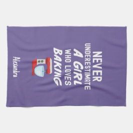 Cute Purple Baking Gift For Kids Little Girl Baker Kökshandduk