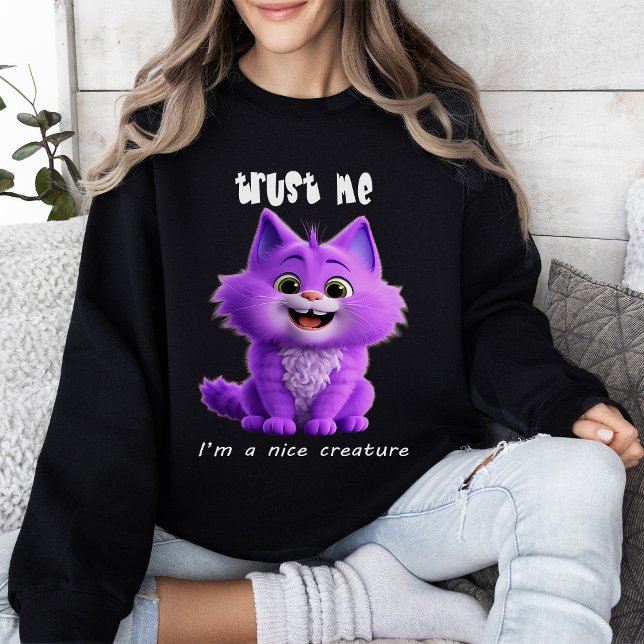 Cute Purple Cat | Trust Me I'm a Nice Creature  T Shirt (Skapare uppladdad)