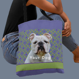 Cute Purple Modern Photo Gift for Puppy Dog Mom Tygkasse