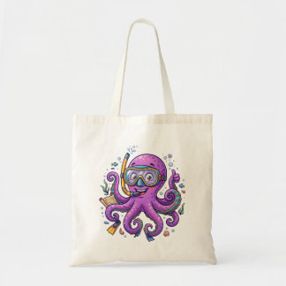 Cute Purple Octopus Treasure Hunter Tygkasse
