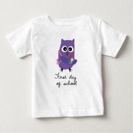 Cute, purple owl, owlet "First day of school" T Shirt