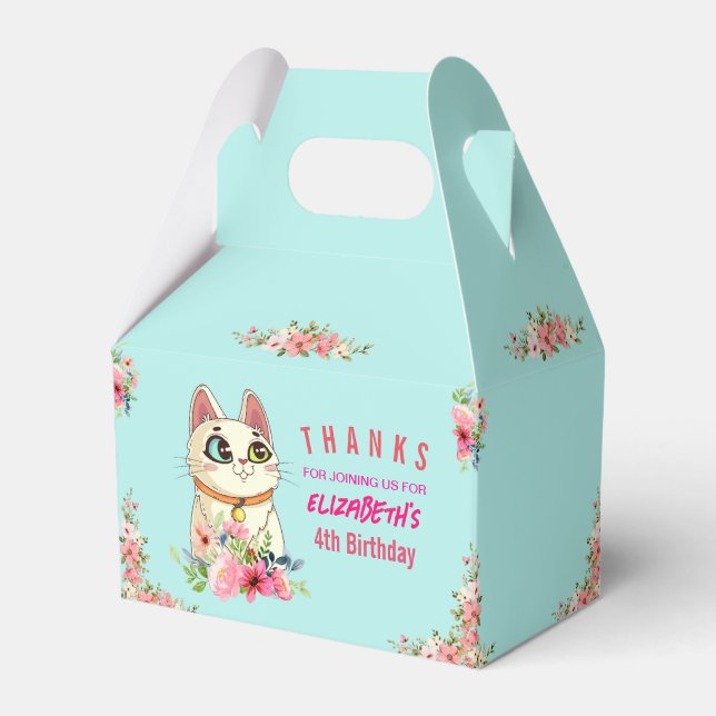 Cute Purrfect Cat Kitten Birthday Party Presentaskar (Framsidan Sidan)