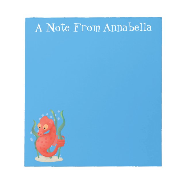 Cute pygmy seahorse tecknad anteckningsblock (Framsida)