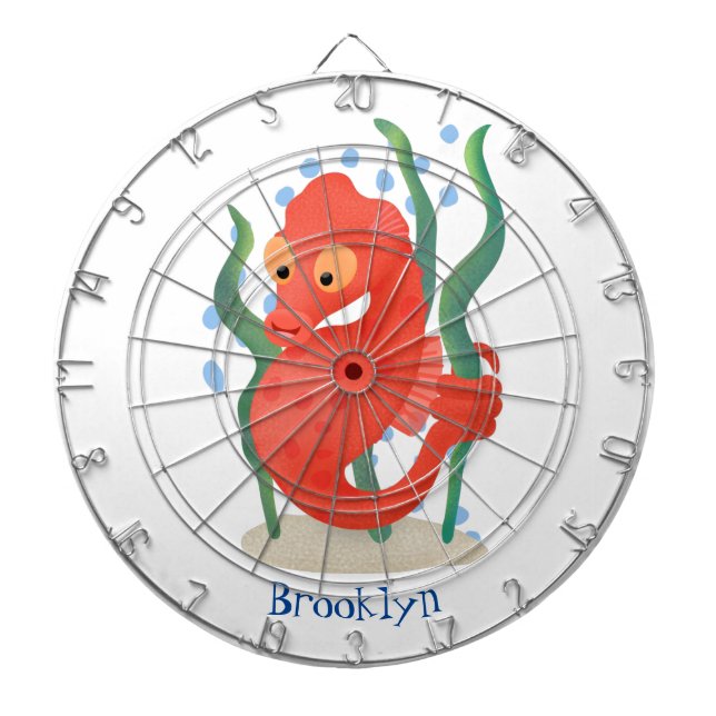 Cute pygmy seahorse tecknad darttavla (Framsidan)