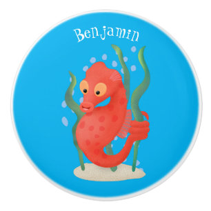 Cute pygmy seahorse tecknad knopp