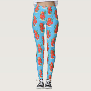 Cute pygmy seahorse tecknad leggings