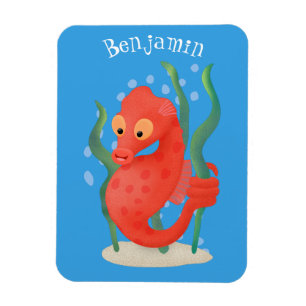 Cute pygmy seahorse tecknad magnet