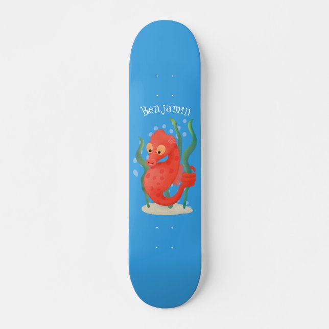 Cute pygmy seahorse tecknad mini skateboard bräda 18,5 cm (Framsida)