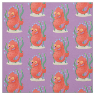 Cute pygmy seahorse tecknad tyg