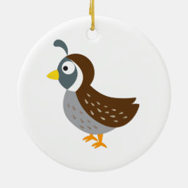Cute Quail Julgransprydnad Keramik