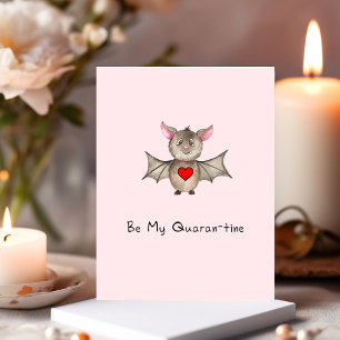 Cute Quarantine Valentine Pandemic Watercolor Flad Vykort