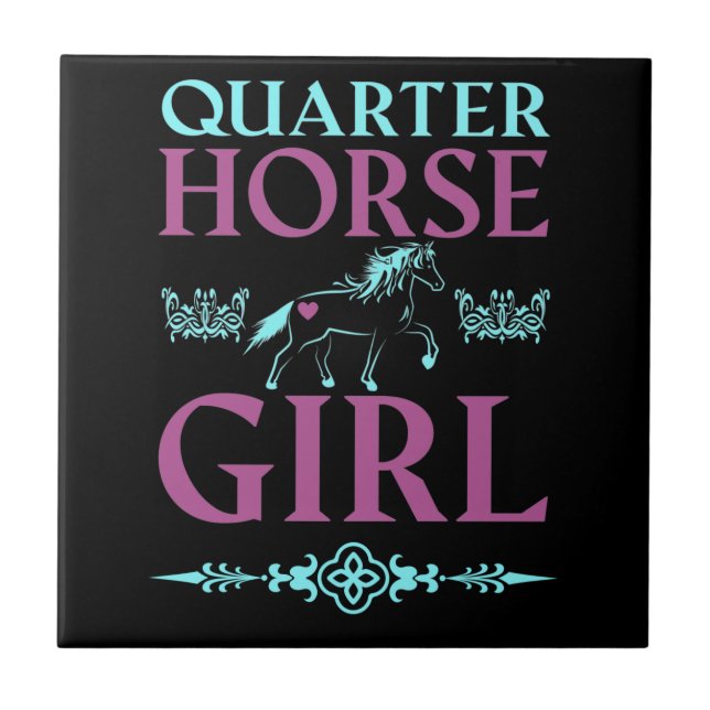 Cute Quarter Horse Girl Kakelplatta (Framsidan)