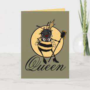 CUTE QUEEN BE LODRÄT GREETING CARD KORT