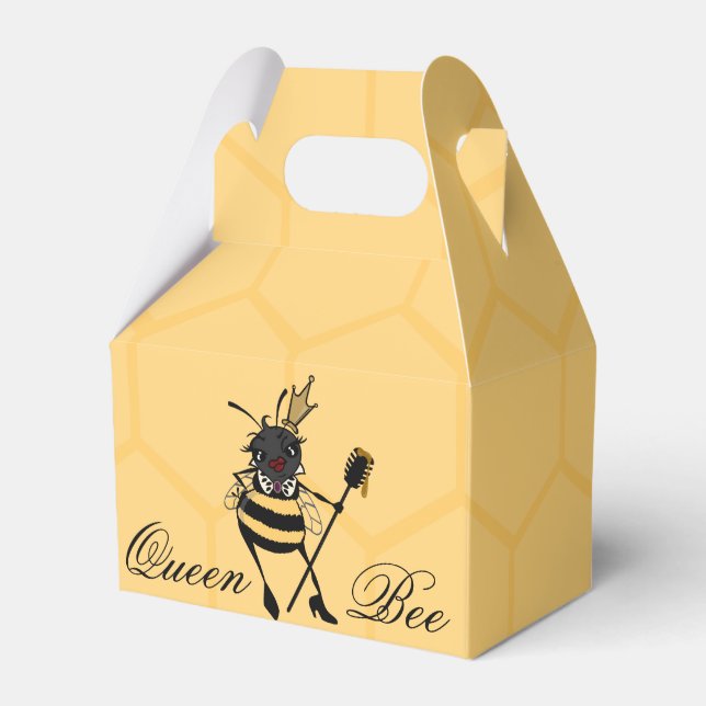CUTE QUEEN BEBE MED HONEYCOMB GABLE FAVOR BOX PRESENTASKAR (Framsidan Sidan)