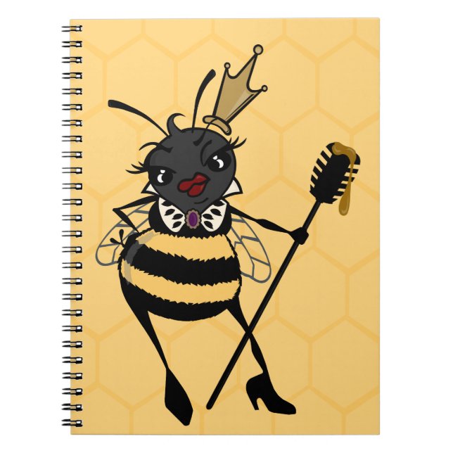 CUTE QUEEN BEBE MED HONEYCOMB SPIRAL NOTEBOOK ANTECKNINGSBOK (Framsidan)