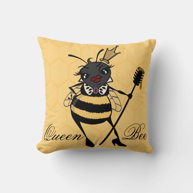 CUTE QUEEN BEBE MED HONEYCOMB SQUARE DEKORATIV KUD KUDDE (Framsida)