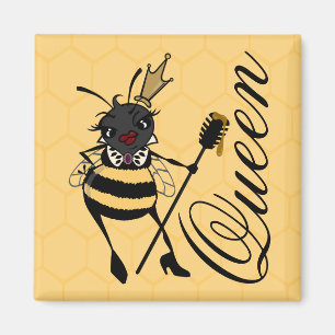CUTE QUEEN BEBE MED HONEYCOMB SQUARE MAGNET