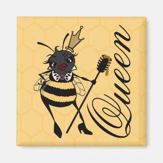CUTE QUEEN BEBE MED HONEYCOMB SQUARE MAGNET