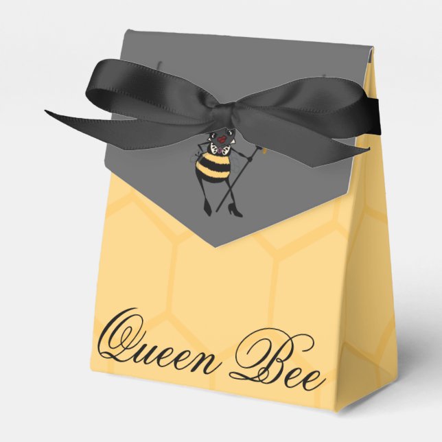 CUTE QUEEN BEBE MED HONEYCOMB TÄLT FAVOR BOX PRESENTASKAR (Framsidan Sidan)