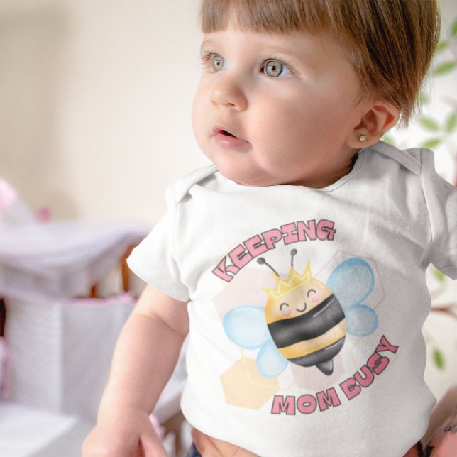Cute Queen Bee, behålla Mamma Busy Girl T Shirt (Skapare uppladdad)