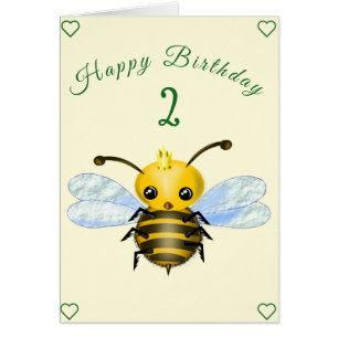 Cute Queen Bee Birthday Card - Anpassade Hälsningskort