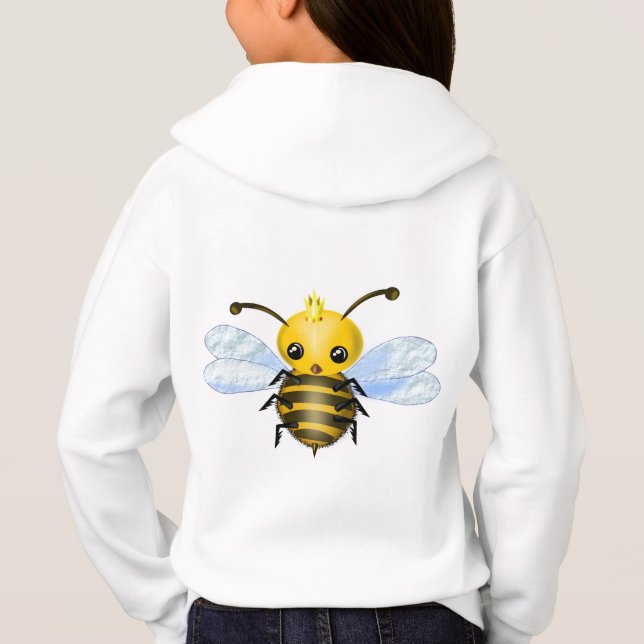 Cute Queen Bee Hoodie T Shirt (Baksida)
