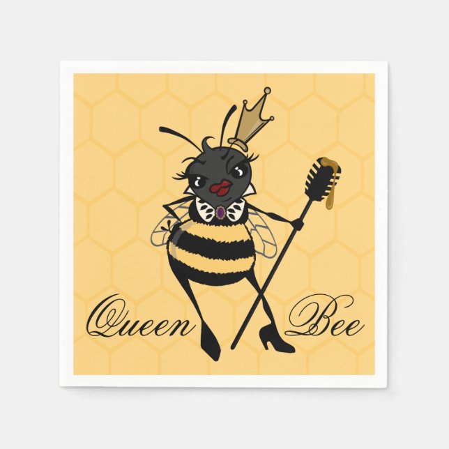 CUTE QUEEN BEE MED HONEYCOMB PAPPRA NAPKINER PAPPERSSERVETT (Framsidan)