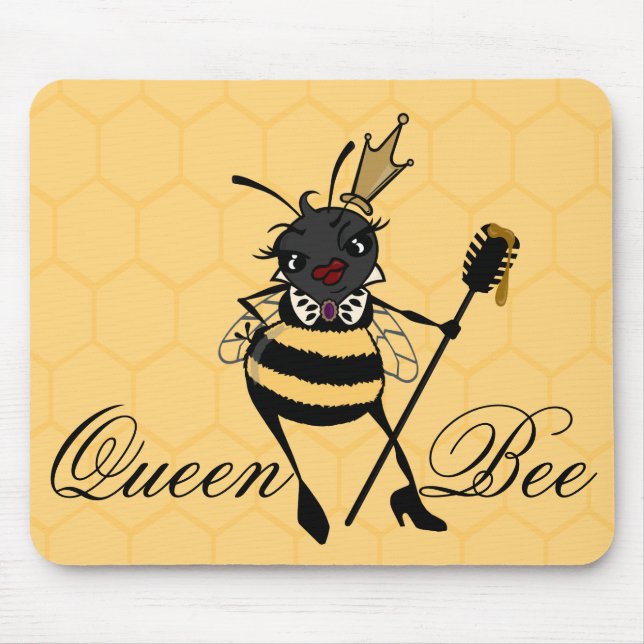CUTE QUEEN BEE VÅGRÄT HONEYCOMB MOUSE PAD MUSMATTA (Framsidan)
