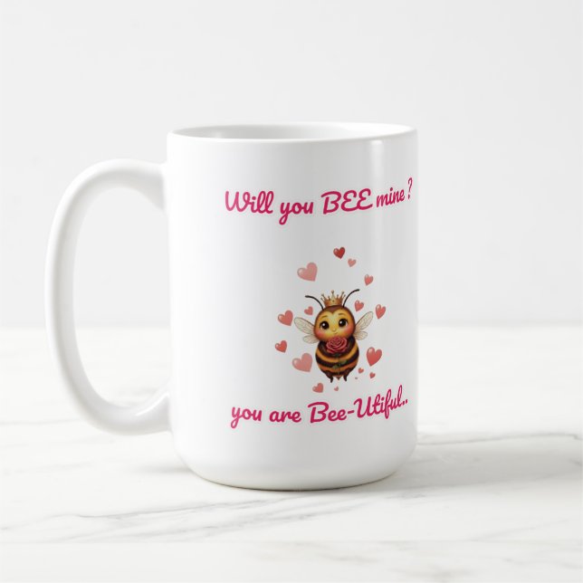 cute queen bee valentine  kaffemugg (Vänster)