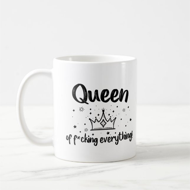 Cute Queen of f*cking allting! Kaffemugg (Vänster)