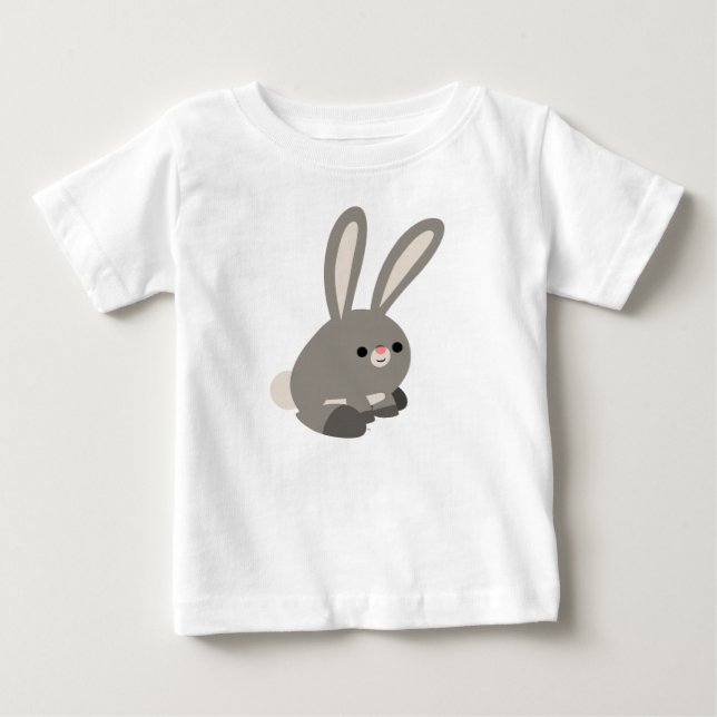 Cute Quiet Tecknad Rabbit Baby T-Shirt (Framsida)