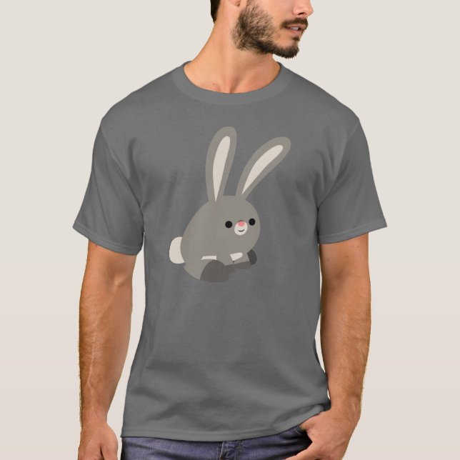 Cute Quiet Tecknad Rabbit T-Shirt (Framsida)