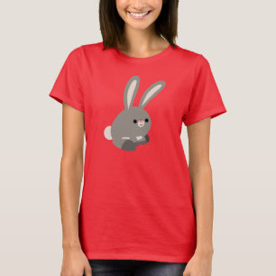 Cute Quiet Tecknad Rabbit Women T-Shirt
