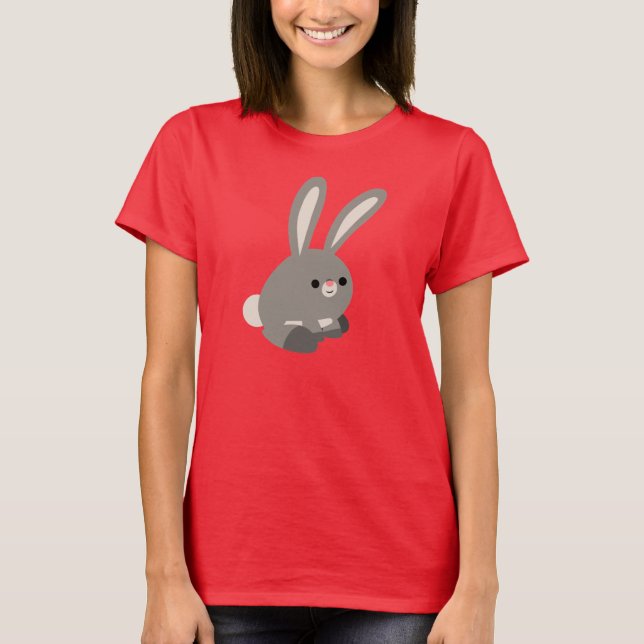 Cute Quiet Tecknad Rabbit Women T-Shirt (Framsida)