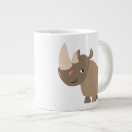 Cute Quiet Tecknad Rhino Jumbo Mugg
