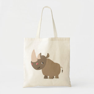 Cute Quiet Tecknad Rhino Tygkasse