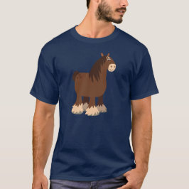 Cute Quiet Tecknad Shire Horse T-Shirt