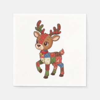 Cute Quilted Patchwork Reindeer | Christmas Holida Pappersservett
