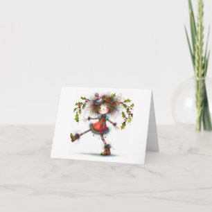 Cute Quirky Girl-mappat anteckningskort