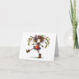 Cute Quirky Girl-mappat anteckningskort