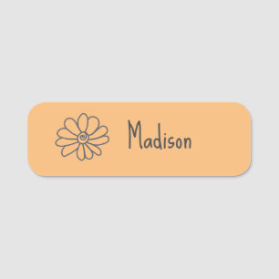 Cute,Quirky Orange Flower Namnbricka