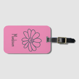 Cute,Quirky Rosa Flower Bagagebricka