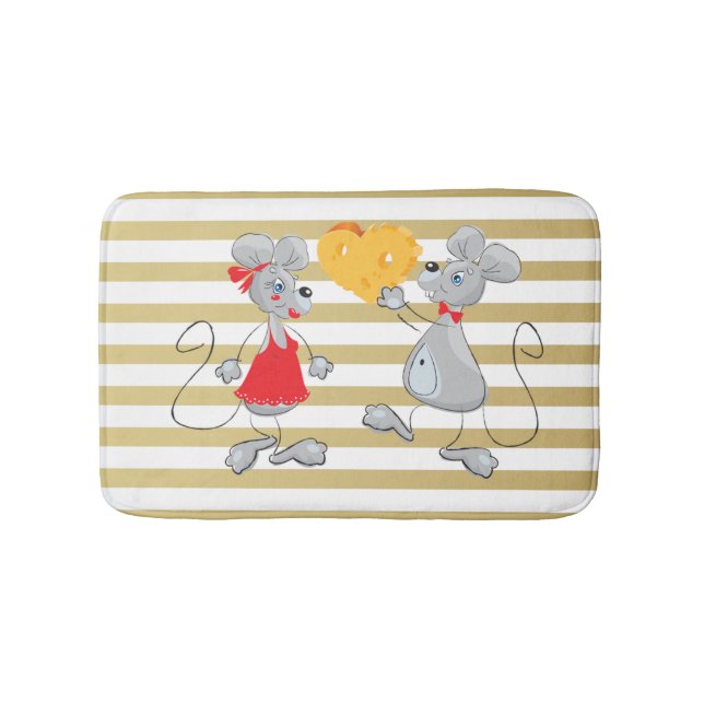 Cute Quirky Whimsical Mouses-Rand Badrumsmatta (Framsidan)