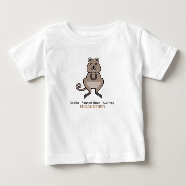 Cute QUOKKA - Australien - Djurgrafik med fara för T Shirt (Framsida)