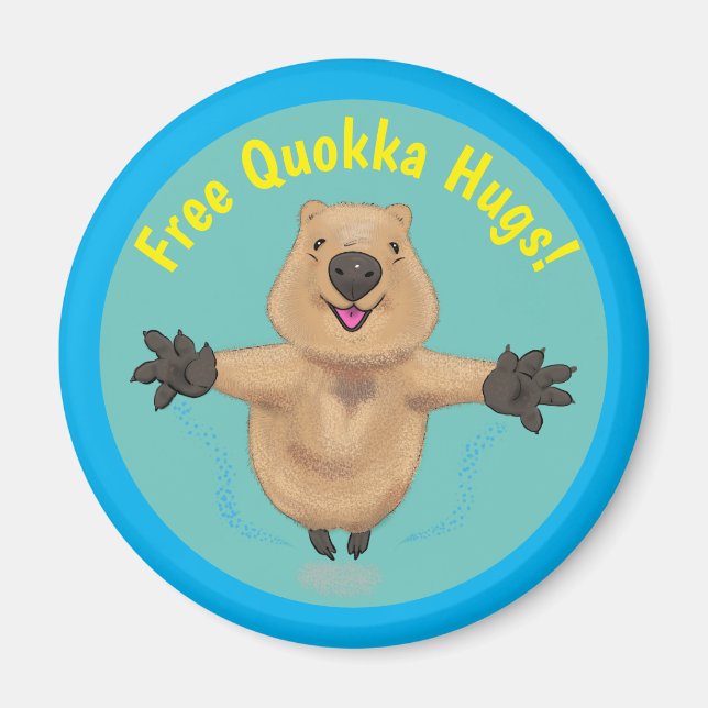 Cute quokka-hoppande tecknad magnet (Framsidan)