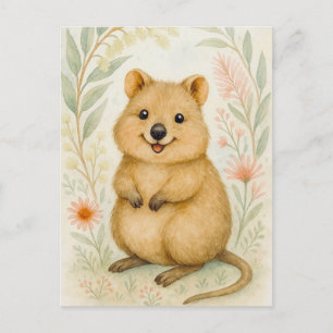 Cute Quokka Vår Summer Kangaroo Animal Postcard Vykort
