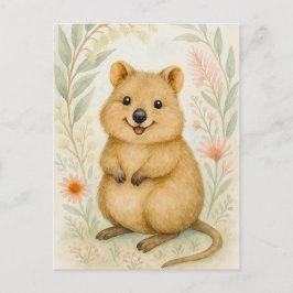 Cute Quokka Vår Summer Kangaroo Animal Postcard Vykort