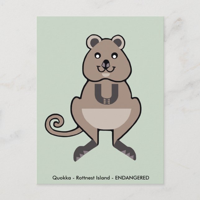 Cute QUOKKA - Wildlife - Marsupial - Australien Vykort (Framsida)